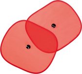 Zonnescherm Auto - Zonwering - Zijruit - UV Protectie - 2 Stuks - ROOD met Rheme Liniaal