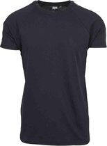 Urban Classics Heren Tshirt -XL- Stripe Shoulder Raglan Zwart/Wit