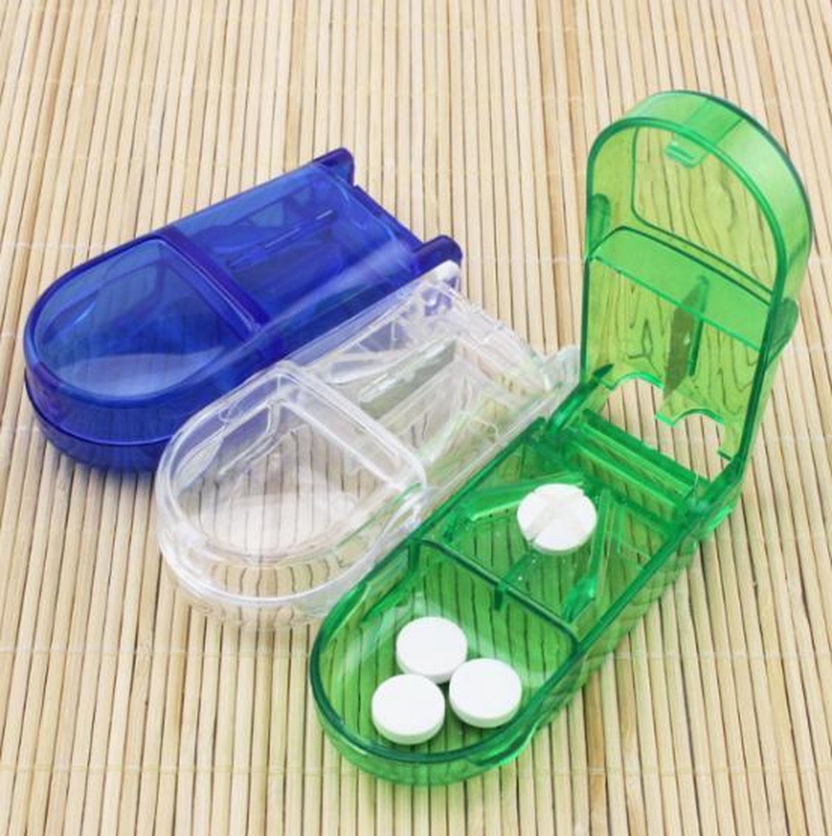 Goedkoopste Pillensnijder Cabantis|Pillendoos|Pillen Organizer|Medicijn Doosje|Pillencutter|Blauw