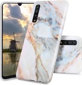 Samsung Galaxy A50 Hoesje Marmer Wit Marmerprint