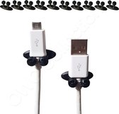 Kabel houder / kabel clip / Kabel binder / kabel houder / kabel klem / kabelklemmen - zelfklevend zwart 10 stuks