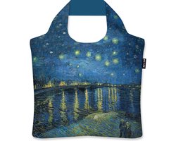 Ecozz-Shopper-Vincent Van Gogh-Starry Night over the Rhône-boodschappentas-opvouwbaar-met rits-tas