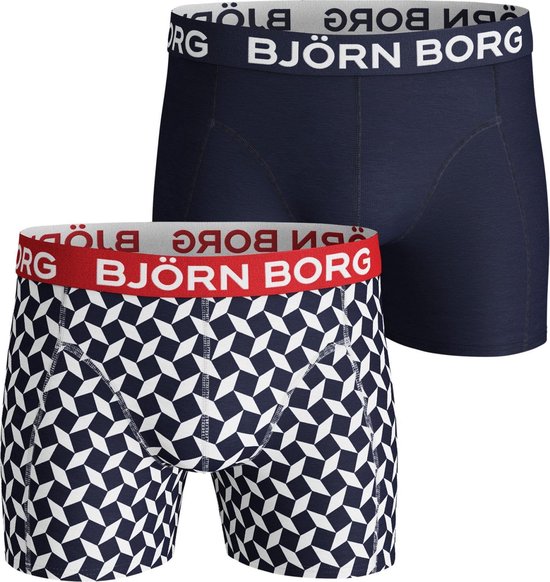 een schuldeiser Dezelfde Selectiekader Björn Borg Square Sammy boxershorts 2-pack heren marine/wit | bol.com