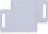 2x Rechthoekige witte snijplanken kunststof 25 cm - Zeller - Keukenbenodigdheden - Kookbenodigdheden - Snijplanken - Snijplanken van plastic