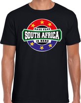 Ayez peur L'Afrique du Sud est ici T-shirt avec l'emblème de l'étoile aux couleurs du drapeau sud-africain - noir - homme - supporter de l'Afrique du Sud / maillot de fan de l'équipe africaine / championnat d'Europe / coupe du monde / vêtements