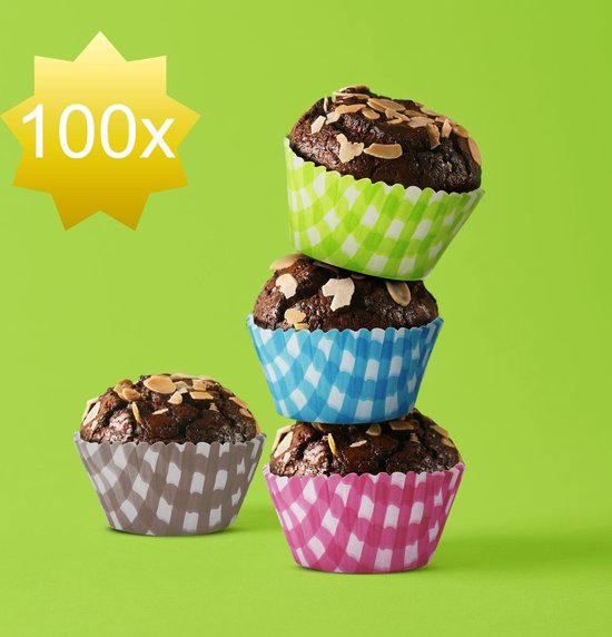 Papier de moule à muffins - 100 pièces - 4 couleurs différentes - Moules à  cupcakes -... | bol.com