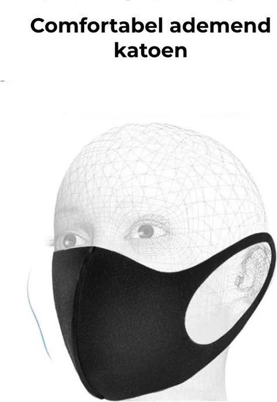 Mondkapje wasbaar - Wasbaar mondkapje - Geschikt voor ov en openbare ruimtes - Zwart - Nova Design - Nova Design