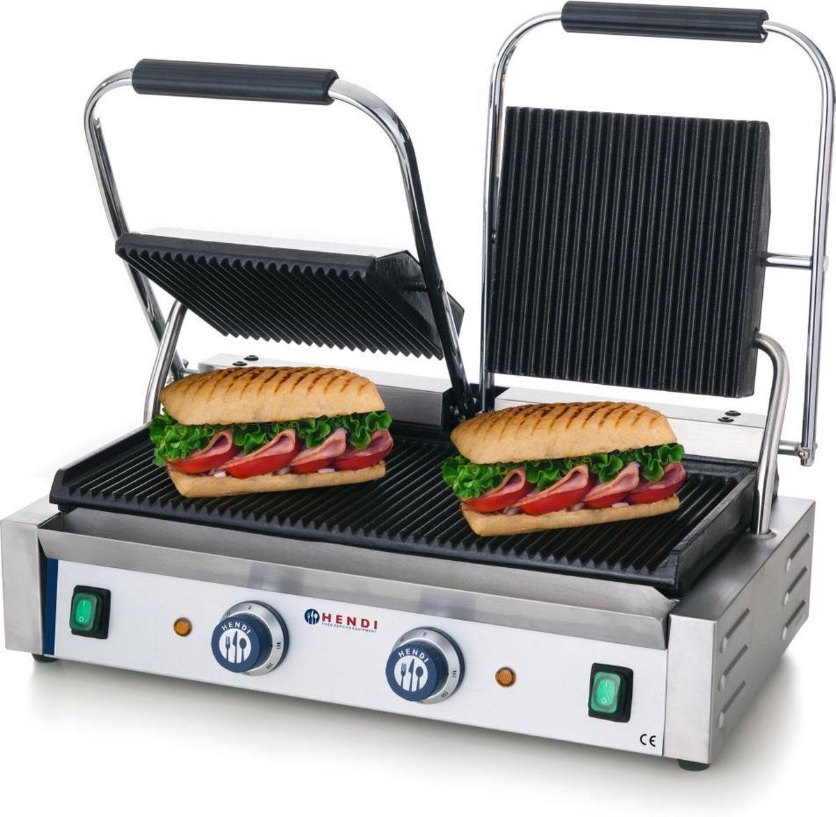 Hendi Contactgrill Horeca Professionele Panini Grill Dubbel model