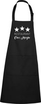 Mijncadeautje - Luxe keukenschort - Drie sterren restaurant - met voornaam - Zwart