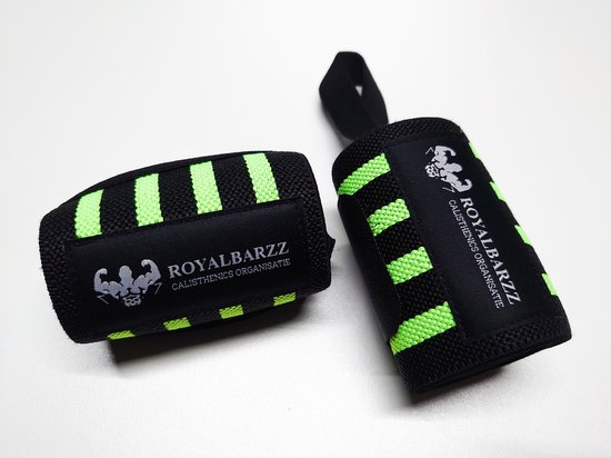 Royalbarzz Premium Wrist Wraps (Neon Green) - Pols Bandage voor Calisthenics | Street Workout | Crossfit | Krachtsporten - Merkloos