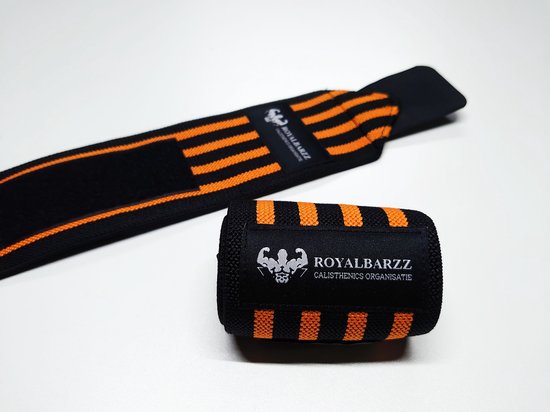 Royalbarzz Premium Wrist Wraps (Orange King) - Pols Bandage voor Calisthenics | Street Workout | Crossfit | Krachtsporten - Merkloos