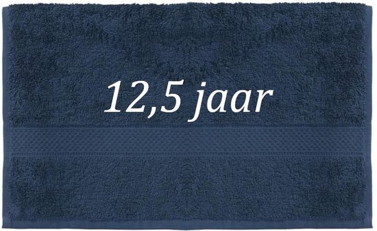 Handdoek - 12,5 jaar - 100x50cm - Donker blauw
