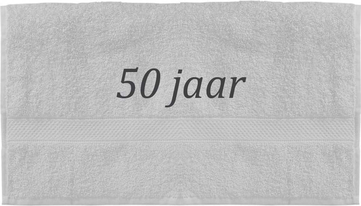 Handdoek - 50 jaar - 100x50cm - Wit