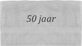 Handdoek - 50 jaar - 100x50cm - Wit