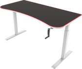 Bureau gaming Thomas - computertafel - zit sta in hoogte verstelbaar - 160 cm x 80 cm - wit zwart