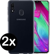 Samsung Galaxy A40 Hoesje Siliconen Case Hoes Cover - 2-PACK