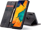 CASEME - Samsung Galaxy A40 Retro Wallet Case - Zwart