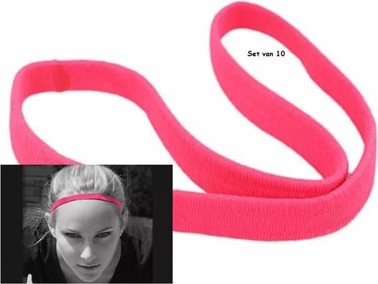 Promoten kan zijn bang Set van 10 dezelfde sporthaarbanden - Elastische anti-slip haarbandjes –  Trendy smalle... | bol.com