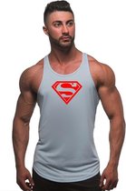 Grijze Tanktop sportshirt Size XXL met "Superman logo"