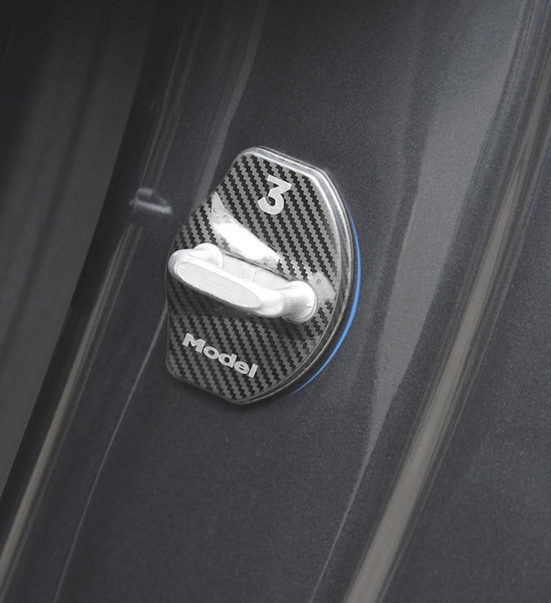 Tesla Model 3 Deurslot Cover Set Carbon Deurslotvergrendelkap Auto Accessoires Nederland en België