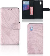 GSM Hoesje Alcatel 1B (2020) Flip Case Marble Pink
