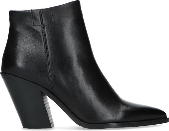 Manfield Dames Zwarte enkellaarsjes met schuine hak Maat 38 Manfield Dames Zwarte enkellaarsjes met schuine hak Maat 38
