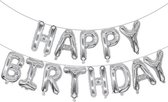 Ballonpakket 16 INCH / 40 CM met letters 'HAPPY BIRTHDAY' ZILVER (31266)