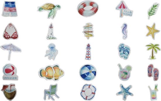 Stickerset Zwembad | Zomerstickers | Dagboekstickers | Strandstickers | Plannerstickers | Vakantie, Zomervakantie
