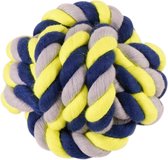 Katoenen bal blauw-geel 15cm