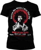 Jimi Hendrix Dames Tshirt -2XL- Live In New York Zwart