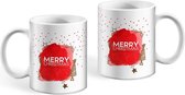 bijStip Kerst Mok Christmas - Rood en Wit - 300ml