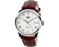 Klassiek Heren Horloge – Leren band - Horloge Heren - Giftbox