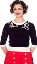 Dancing Days Longsleeve top -XL- SNAKE Zwart