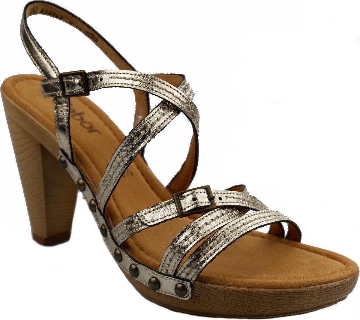 Gabor 65.783.62 dames sandaal zilver metallic maat 38.5 - Schoenen.nl