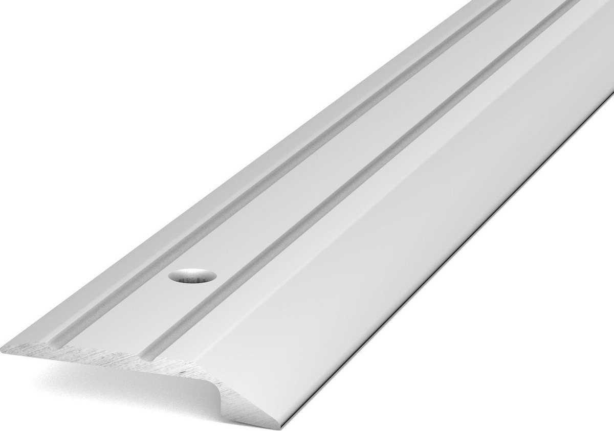Aluminium aanloopprofiel geboord - afsluitprofiel - afwerkingsprofiel - overgangsprofiel - aflopend - 6mm x 2,70mtr