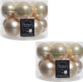 20x Light pearl / verre à champagne Boules de Noël 6 cm - brillant et mat - Gloss / brillant - Décorations pour sapins de Noël clair perle / champagne