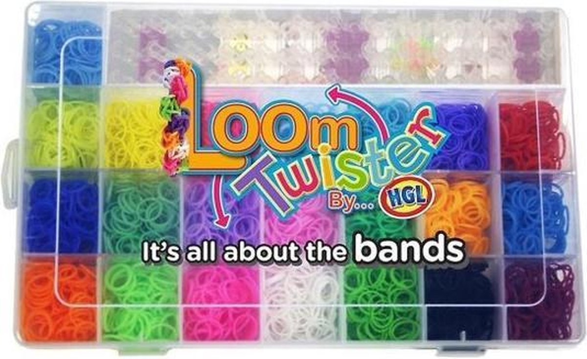 Loom Twister Loombox 2000 + 500 gratis Loombandjes Multicolor