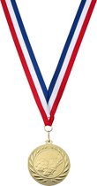 Medailles met lint kinderfeestje voetbal - 8 stuks - Ø 5cm - van metaal!