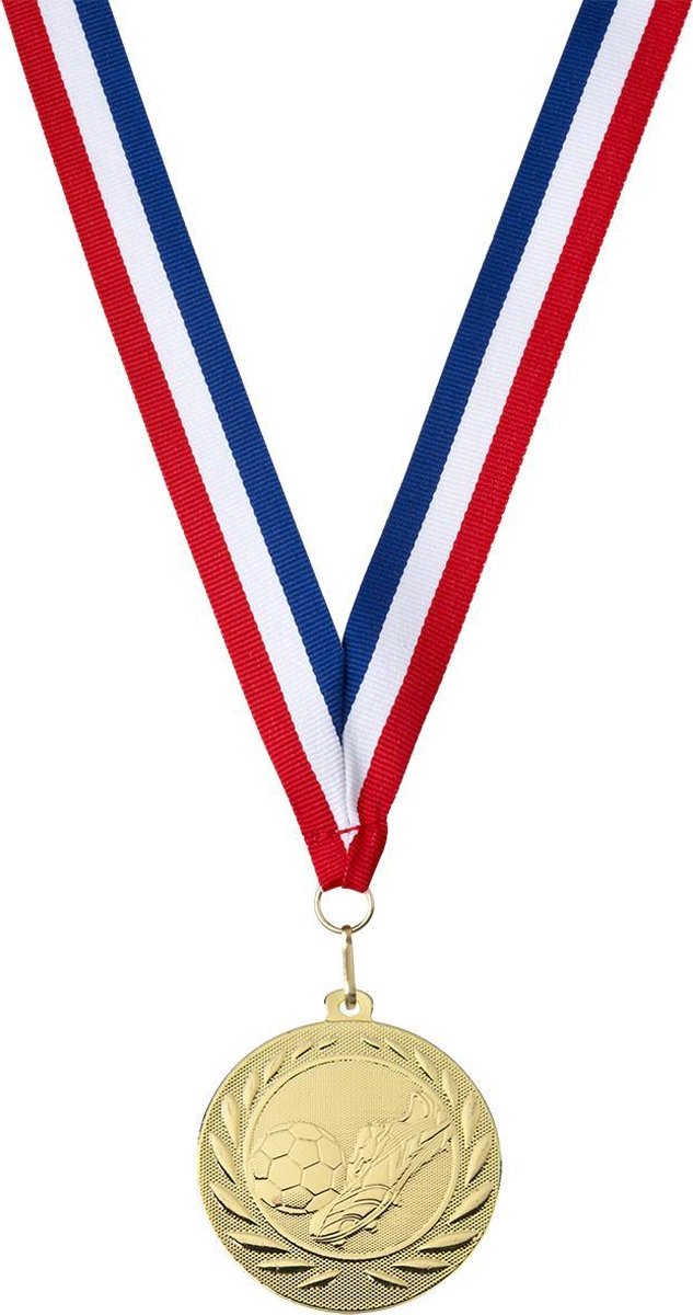 Médailles avec ruban football de fête pour enfants - 8 pièces - Ø