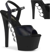 Pleaser Sandaal met enkelband, Paaldans schoenen -38 Shoes- KNUCKS-709 Paaldans schoenen Zwart