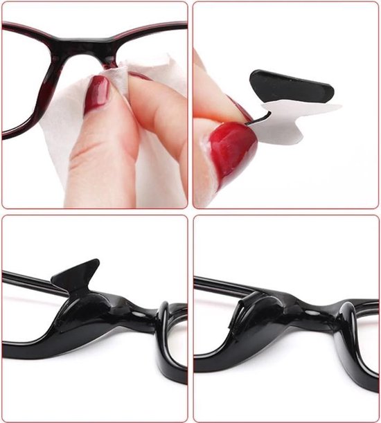Anti-slip Neus Pads – 2.5mm - Neuskussens Voor Bril – Zwarte Neuspads - Neuskussen Bril - Zwart - Eyezoo®