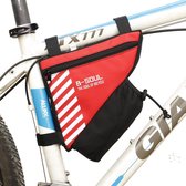 Compact Fietstasje Voor Aan Frame - Fietstasje Met Ruimte Voor Bidon - Fiets Frame Tasje - Rood