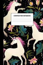 Composition Notebook: College Ruled 6x9 Smooth Matte Cover with Cute Unicorn Design