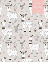 Cornell System Notes 110 Pages: Cactus Notebook for Professionals and Students, Teachers and Writers - Succulent Llama Pattern