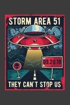 Storm Area 51 09.20.19 They Can't Stop Us: 120 pages 6x9 College Ruled Notebook 80s Vintage