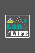 Lab Life: Chemistry Journal Hexagonal Graph Paper Notebook Grey