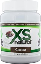 XS natural Cacoa [600 gram Plantaardige eiwitten] - 100% vegan - proteïne - eiwit shake - pure cacao - zonder geraffineerde suikers - vetarm - suikerarm - aminozuren - puur natuur