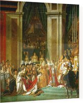 Inwijding van keizer Napoleon en kroning van keizerin Joséphine, Jacques-Louis David - Foto op Plexiglas - 40 x 40 cm