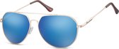 Montana MS90F - Zonnebril -  Aviator model - Goud kleurig metaal-Revo- Lensbreedte 57 mm