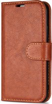 Wallet case voor iPhone 6/6S en gratis protector Bruin